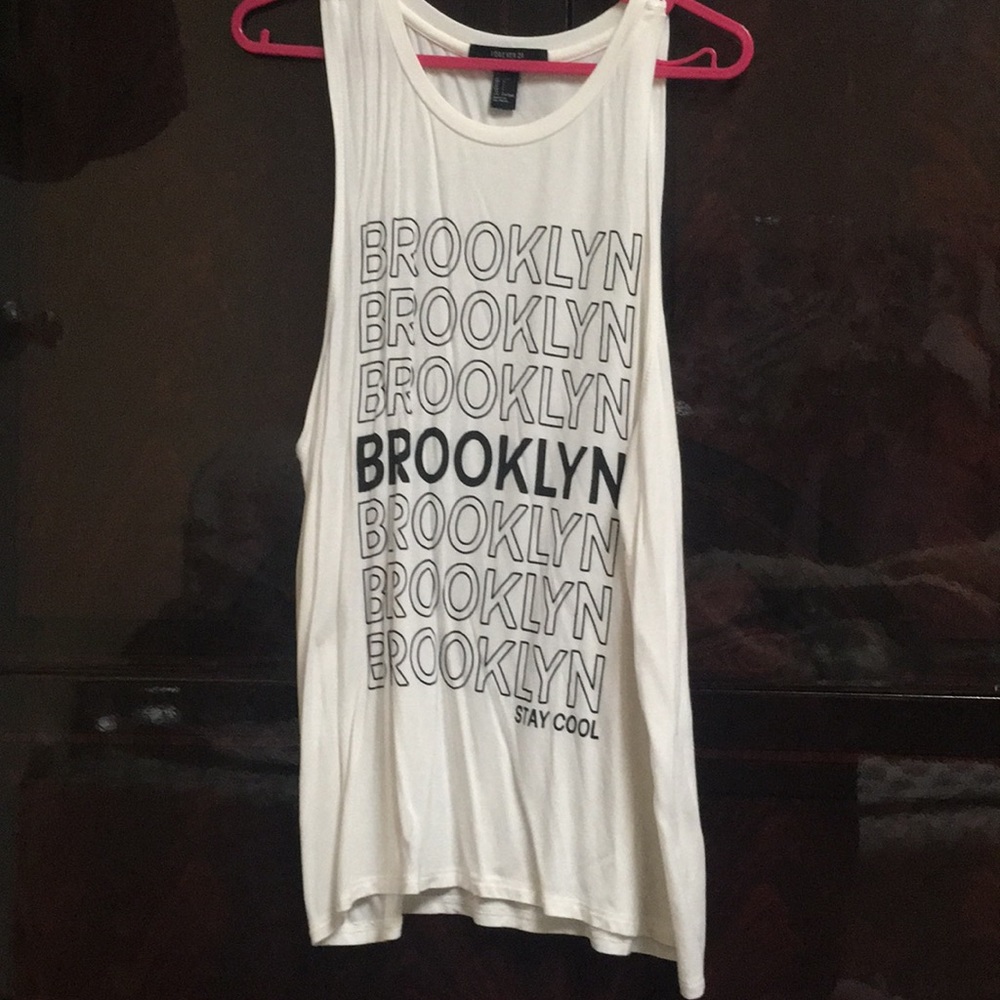 White Brooklyn Muscle Tank